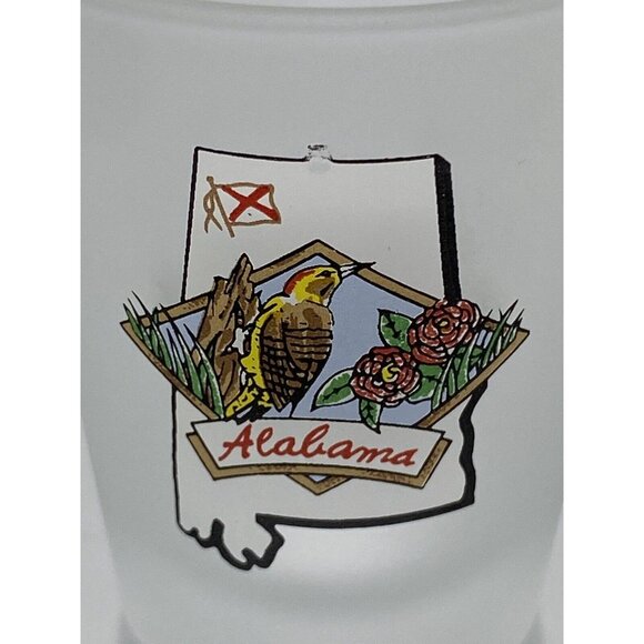 Alabama Souvenir Shot Glass Alabama State Cutout State Flower Bird State Flag - Picture 2 of 2